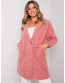 Dámský kabát z alpaky NORA růžový 