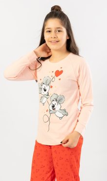 Dětské bavlněné pyžamo Vienetta Secret Koaly | světle lososová | 13 - 14
