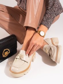 Trendy  polobotky dámské hnědé na plochém podpatku