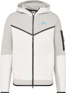 Nike Sportswear Fleecová mikina modrá / světle šedá / bílá
