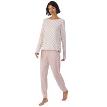 Dámské pyžamo YI2922608 růžová/bílá - DKNY růžovo-bílá S