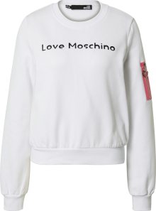 Love Moschino Mikina \'FELPA\' pink / černá / bílá