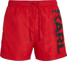 Karl Lagerfeld Plavecké šortky červená / černá