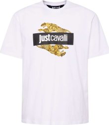 Just Cavalli Tričko zlatá / černá / bílá