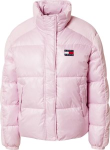 Tommy Jeans Zimní bunda noční modrá / světle růžová / červená / bílá