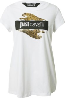Just Cavalli Tričko zlatá / černá / bílá