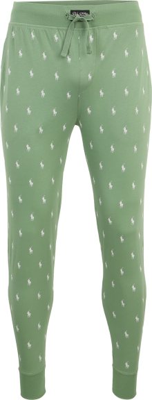 Polo Ralph Lauren Pyžamové kalhoty zelená / bílá