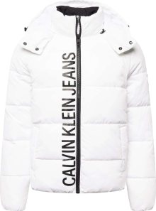Calvin Klein Jeans Zimní bunda černá / bílá