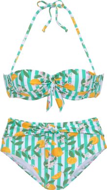 BUFFALO Bikiny mátová / nefritová / jasně oranžová / offwhite