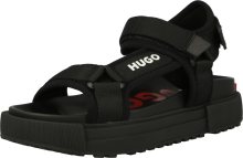 HUGO Sandály \'Delmar\' černá / bílá