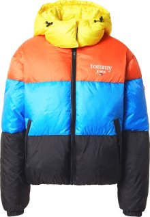 Tommy Jeans Zimní bunda azurová / žlutá / oranžová / černá