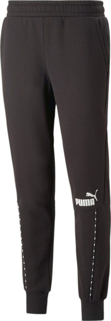 PUMA Kalhoty černá / bílá