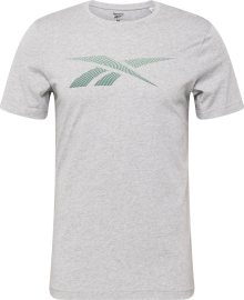 Reebok Sport Funkční tričko šedý melír / zelená