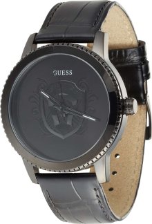 GUESS Analogové hodinky černá / stříbrná