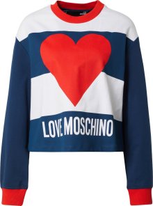 Love Moschino Mikina námořnická modř / krvavě červená / bílá