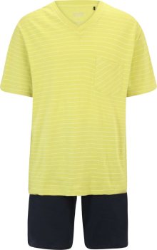 SCHIESSER Pyžamo krátké tmavě modrá / žlutá / bílá