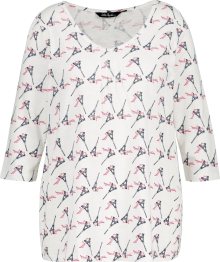 Ulla Popken Tričko antracitová / pink / bílá