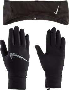 NIKE Sportovní čelenka černá / bílá