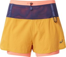ASICS Sportovní kalhoty \'FUJITRAIL\' tmavě fialová / oranžová / lososová