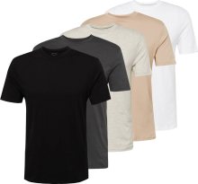 River Island Tričko tmavě béžová / antracitová / černá / bílá