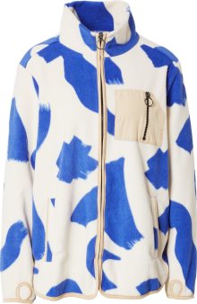 Monki Fleecová mikina světle béžová / azurová / offwhite