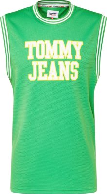 Tommy Jeans Tričko žlutá / zelená / bílá