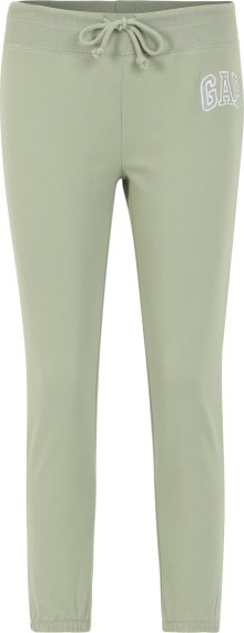 Gap Petite Kalhoty pastelově zelená / bílá