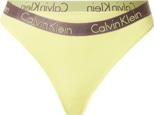 Calvin Klein Underwear Tanga tmavě hnědá / světle žlutá