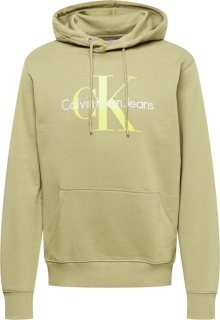 Calvin Klein Jeans Mikina žlutá / khaki / bílá