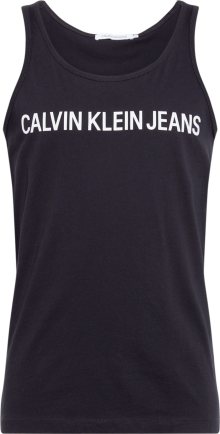 Calvin Klein Jeans Tričko \'Instititional\' černá / bílá