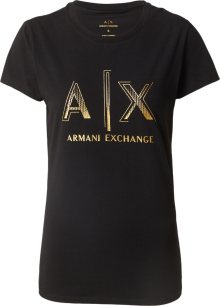 ARMANI EXCHANGE Tričko zlatá / černá