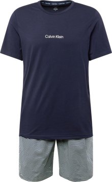 Calvin Klein Underwear Pyžamo krátké marine modrá / bílá