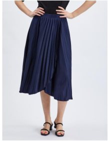 Tmavě modrá dámská plisovaná midi sukně