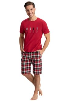 Pánské pyžamo Luna 718 plus vínové | bordó | 3XL