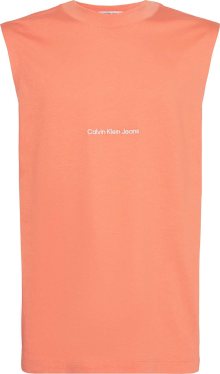 Calvin Klein Jeans Tričko broskvová / bílá