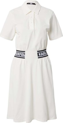 Karl Lagerfeld Šaty černá / offwhite / přírodní bílá