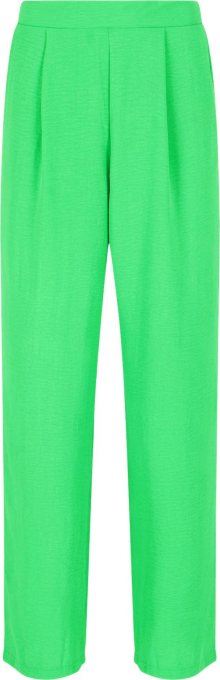 LolaLiza Kalhoty se sklady v pase světle zelená