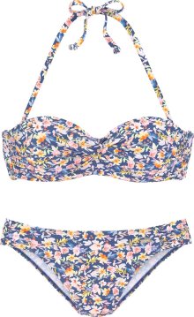 BUFFALO Bikiny námořnická modř / kiwi / oranžová / růžová