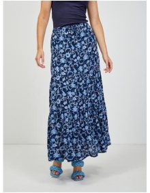 Tmavě modrá květovaná maxi sukně ORSAY 46