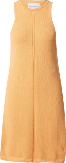 Calvin Klein Jeans Úpletové šaty jasně oranžová / bílá