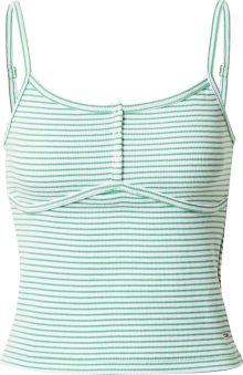 Tommy Jeans Top zelená / bílá