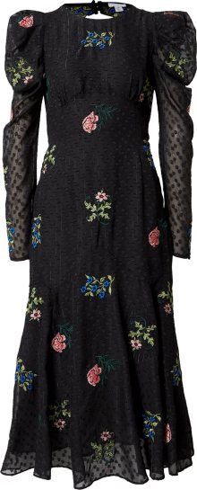 Warehouse Koktejlové šaty \'William Morris\' modrá / žlutá / zelená / černá