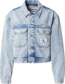 Calvin Klein Jeans Přechodná bunda modrá džínovina / černá / offwhite
