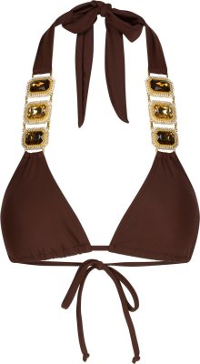 Moda Minx Horní díl plavek \'Boujee\' tmavě hnědá / zlatá / jasně oranžová