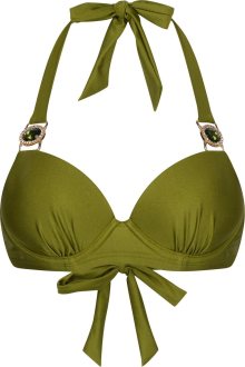 Moda Minx Horní díl plavek \'Amour\' zlatá / olivová / průhledná