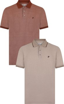 DENIM CULTURE Tričko \'Moe\' tmavě béžová / humrová