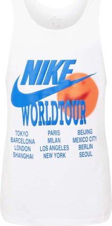 Nike Sportswear Tričko \'World Tour\' nebeská modř / oranžová / černá / bílá