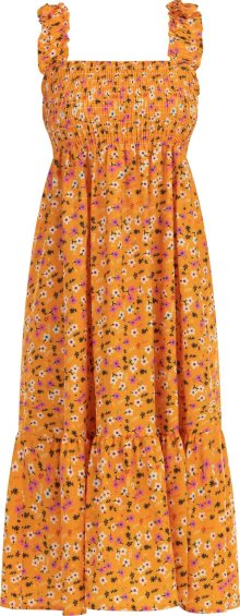MYMO Letní šaty modrá / oranžová / pink / černá
