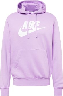 NIKE Sportovní mikina bledě fialová / bílá