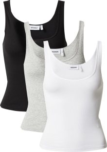 WEEKDAY Top šedý melír / černá / offwhite